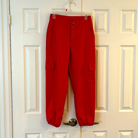 Vegan faux leather cargo joggers - Picture 2 of 2